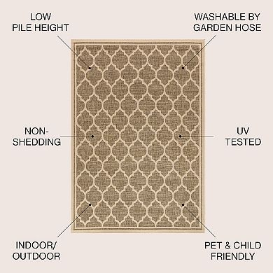 Trebol Moroccan Trellis Textured Weave Indoor/outdoor Area Rug
