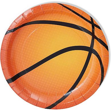 Basketball Paper Plates For Sports Party (7 In, 80 Pack)