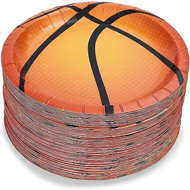 Basketball Paper Plates For Sports Party (7 In, 80 Pack)