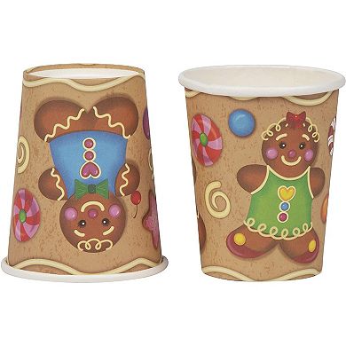 Christmas Dinnerware Set For 24, Gingerbread Disposable Napkin Plate Cutlery Cup