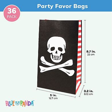 36 Pack Halloween Gift Bags, Trick Or Treat Pirate Party Paper Candy Goodies Bag