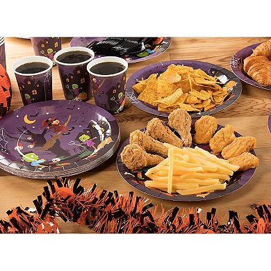 144 Pcs Halloween Dinnerware Set Spooky Night Disposable Plastic Party Supplies