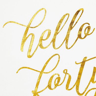 50 Pack Hello Forty Cocktail Napkins With Gold Foil For 40th Birthday, 5 X 5 In