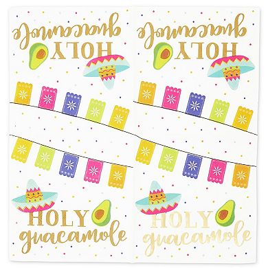 100 Pack Gold Foil Cocktail Napkins For Fiesta Party Decorations, 5 X 5 Inches