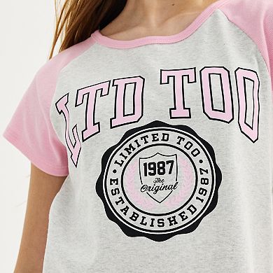 Girls 7-16 Limited Too Graphic Ringer Tee