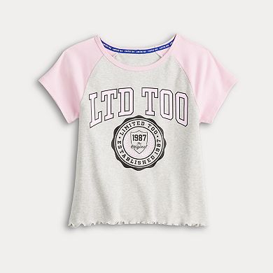 Girls 7-16 Limited Too Lettuce Hem Graphic Ringer Tee