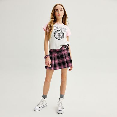 Girls 7-16 Limited Too Lettuce Hem Graphic Ringer Tee