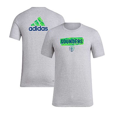 Men's adidas Heather Gray Seattle Sounders FC Local Pop AEROREADY T-Shirt