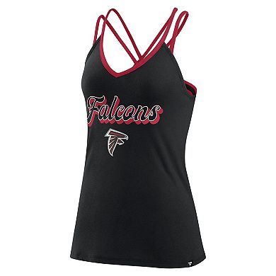 Women's Fanatics Branded Black Atlanta Falcons Go For It Strappy Crossback Tank Top