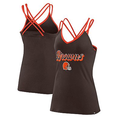 Women's Fanatics Branded Brown Cleveland Browns Go For It Strappy Crossback Tank Top