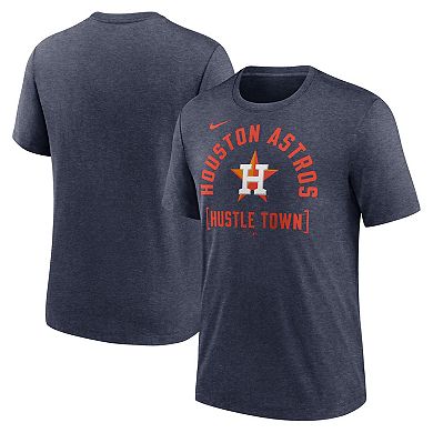 Men's Nike Heather Navy Houston Astros Swing Big Tri-Blend T-Shirt