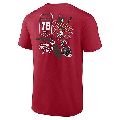 Men's Fanatics Branded Red Tampa Bay Buccaneers Split Zone T-Shirt