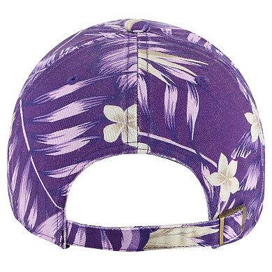 Men's '47 Purple Los Angeles Lakers Tropicalia Floral Clean Up Adjustable Hat