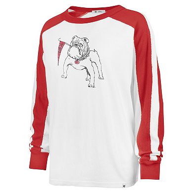 Women's '47 White Georgia Bulldogs Premier Caribou Raglan Long Sleeve T-Shirt