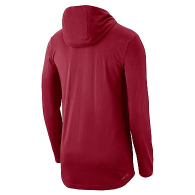 Men's Nike Crimson Alabama Crimson Tide Campus Performance Long Sleeve Hoodie T-Shirt