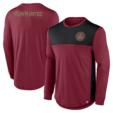 Men's Fanatics Branded Red Atlanta United FC Mid Goal Long Sleeve T-Shirt