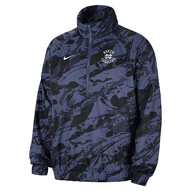 Men's Nike  Navy North Carolina Tar Heels Anorak Half-Zip Jacket