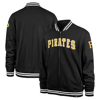 Men's '47 Black Pittsburgh Pirates Wax Pack Pro Camden Full-Zip Track Jacket