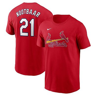 Men's Nike Lars Nootbaar Red St. Louis Cardinals Home Fuse Name & Number T-Shirt