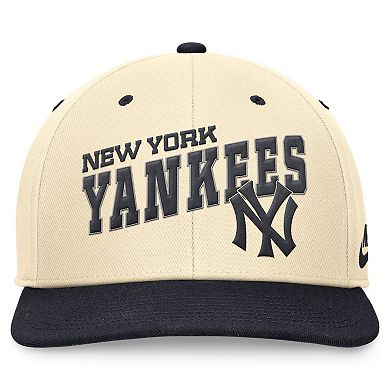 Men's Nike Cream/Navy New York Yankees Rewind Cooperstown Collection Performance Snapback Hat