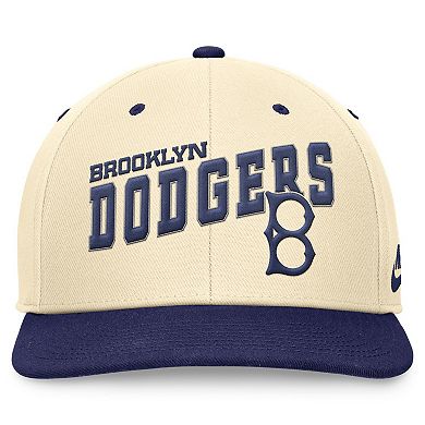 Men's Nike Cream/Royal Brooklyn Dodgers Rewind Cooperstown Collection Performance Snapback Hat
