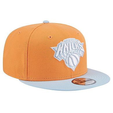 Men's New Era Orange/Light Blue New York Knicks 2-Tone Color Pack 9FIFTY Snapback Hat