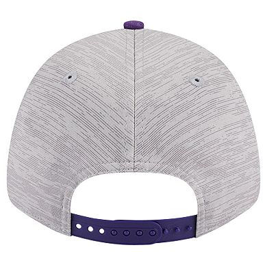 Men's New Era Heather Gray/Purple Los Angeles Lakers Active Digi-Tech Two-Tone 9FORTY Adjustable Hat