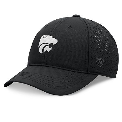 Men's Top of the World Black Kansas State Wildcats Liquesce Trucker Adjustable Hat