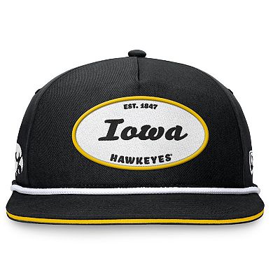 Men's Top of the World Black Iowa Hawkeyes Iron Golfer Adjustable Hat