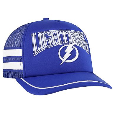 Men's '47 Blue Tampa Bay Lightning Sideband Stripes Trucker Snapback Hat