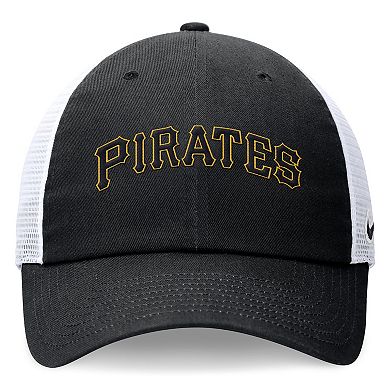 Men's Nike Black Pittsburgh Pirates Evergreen Wordmark Trucker Adjustable Hat