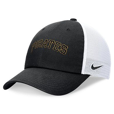 Men's Nike Black Pittsburgh Pirates Evergreen Wordmark Trucker Adjustable Hat