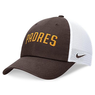 Men's Nike Brown San Diego Padres Evergreen Wordmark Trucker Adjustable Hat
