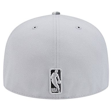 Men's New Era Gray Brooklyn Nets Active Color Camo Visor 59FIFTY Fitted Hat