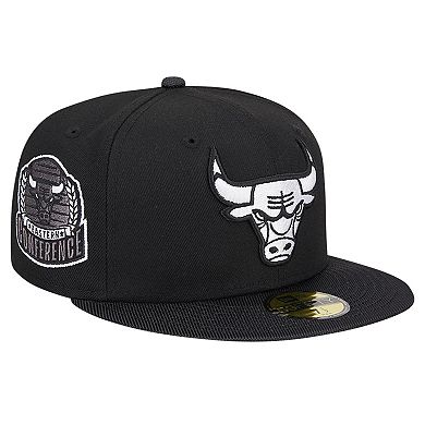Men's New Era Black Chicago Bulls Active Satin Visor 59FIFTY Fitted Hat