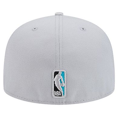 Men's New Era Gray Charlotte Hornets Active Color Camo Visor 59FIFTY Fitted Hat