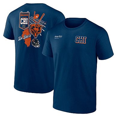 Men's Fanatics Branded Navy Chicago Bears Split Zone T-Shirt