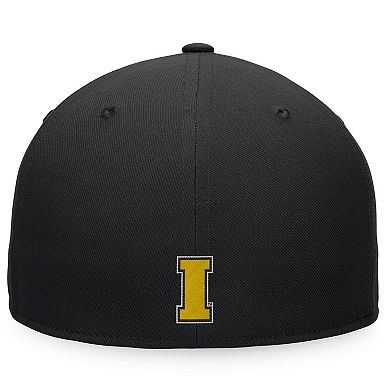 Men's Top of the World Black Iowa Hawkeyes Fitted Hat