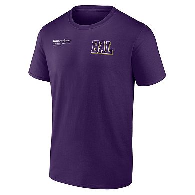 Men's Fanatics Branded Purple Baltimore Ravens Split Zone T-Shirt