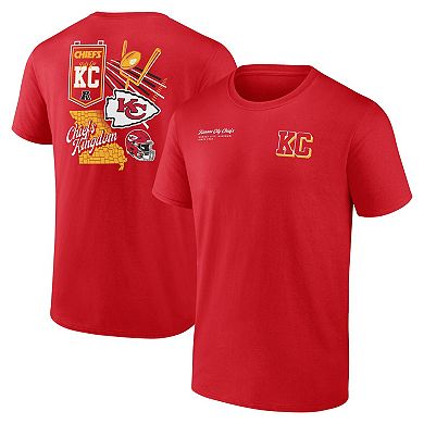 Men's Fanatics Branded Red Kansas City Chiefs Split Zone T-Shirt