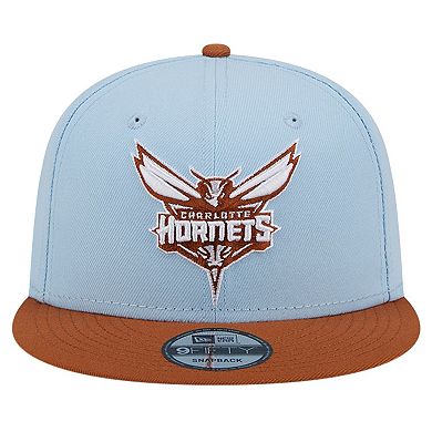 Men's New Era Light Blue/Brown Charlotte Hornets 2-Tone Color Pack 9FIFTY Snapback Hat