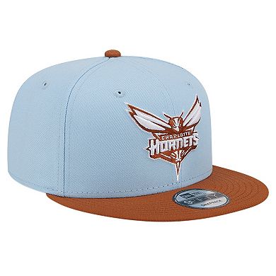 Men's New Era Light Blue/Brown Charlotte Hornets 2-Tone Color Pack 9FIFTY Snapback Hat