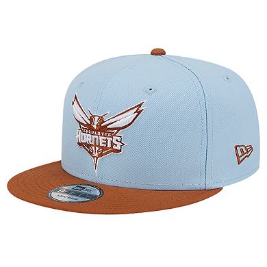 Men's New Era Light Blue/Brown Charlotte Hornets 2-Tone Color Pack 9FIFTY Snapback Hat