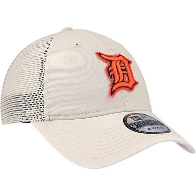 Men's New Era Stone Detroit Tigers Game Day 9TWENTY Adjustable Trucker Hat