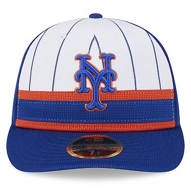 Men's New Era  White New York Mets 2024 Batting Practice Low Profile 59FIFTY Fitted Hat