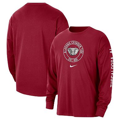 Men's Nike Crimson Alabama Crimson Tide Heritage Max90 Long Sleeve T-Shirt