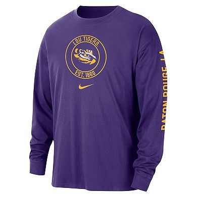 Men's Nike Purple LSU Tigers Heritage Max90 Long Sleeve T-Shirt