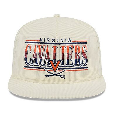 Men's New Era White Virginia Cavaliers Throwback Golfer Corduroy Snapback Hat