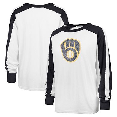 Women's '47 White Milwaukee Brewers Premier Caribou Long Sleeve T-Shirt