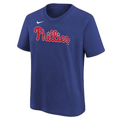 Youth Nike Alec Bohm Royal Philadelphia Phillies Name & Number T-Shirt